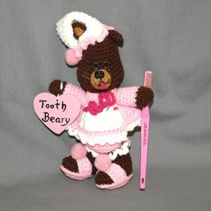 Amigurumi Tooth Fairy Bear, Tooth Beary, Crochet Tooth Fairy Pocket Bear